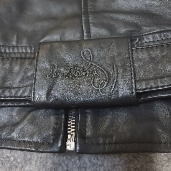 NWT Sam Edelman Black Leather Moto Jacket Size Small  - Picture 8 of 9